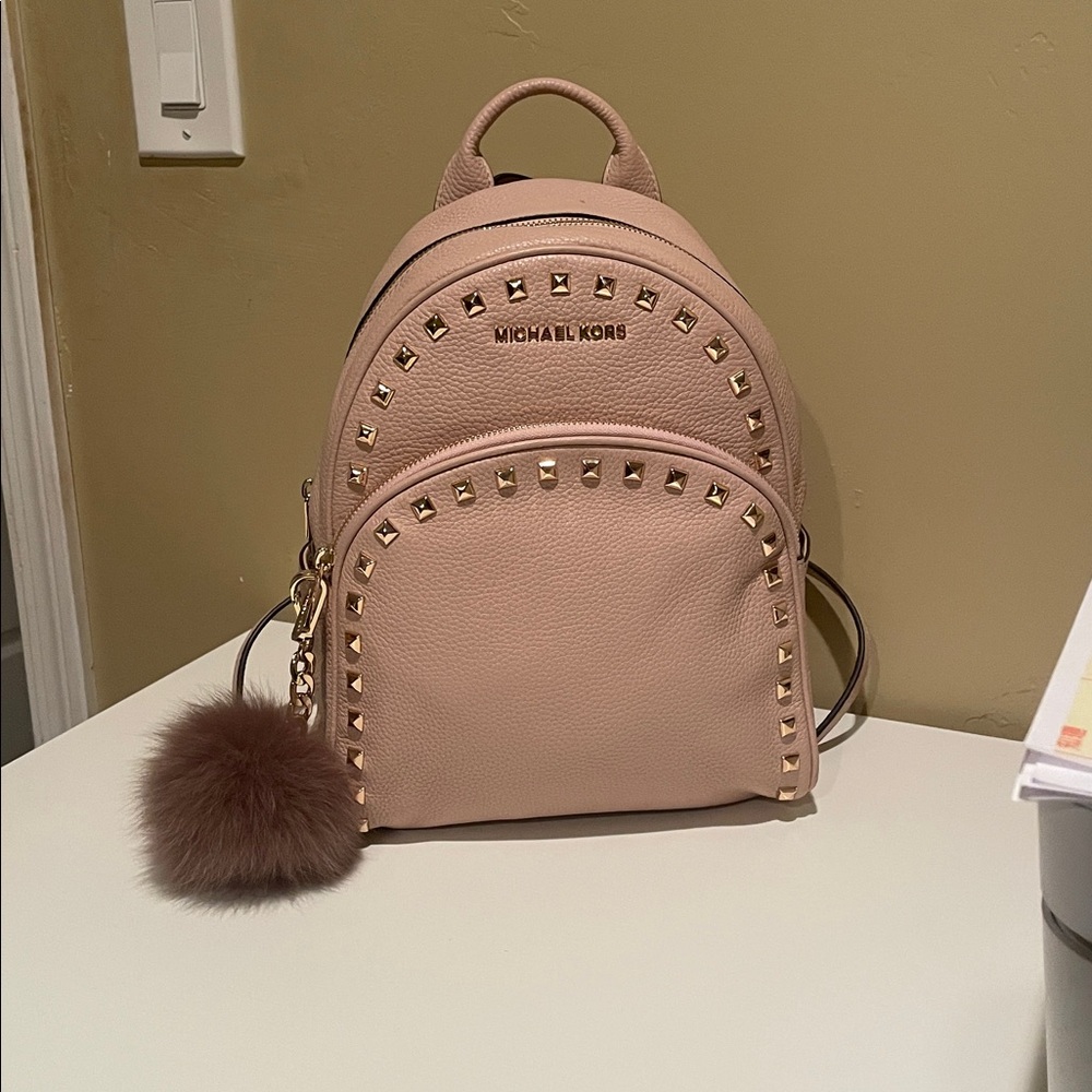Michael Kors Blush Backpack with Gold Studs